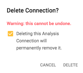 analysis connector delete