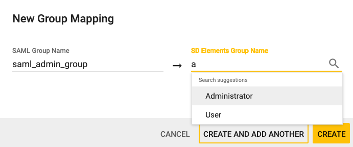 authentication saml group mapping form