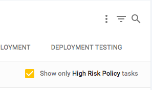 project tasks risk filter