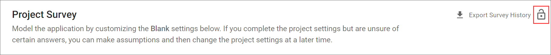 project settings lock survey