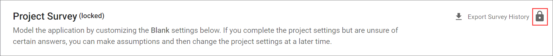 project settings unlock survey