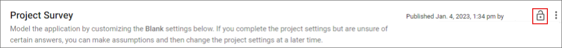 project settings lock survey