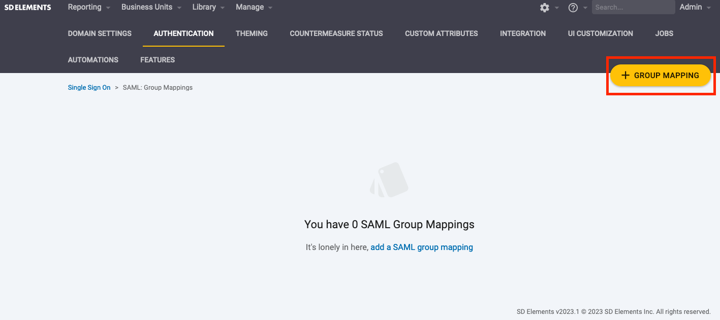 authentication add group mapping fab