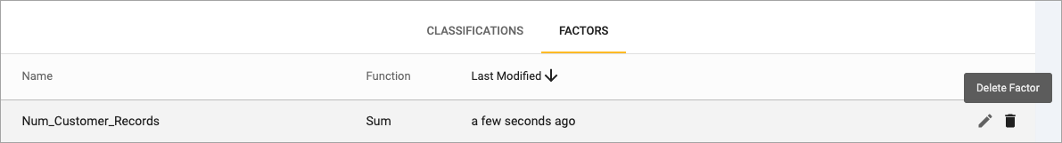 project classification delete factor