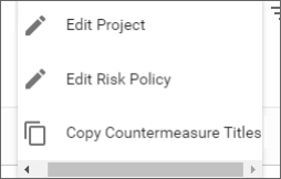 project countermeasures more menu