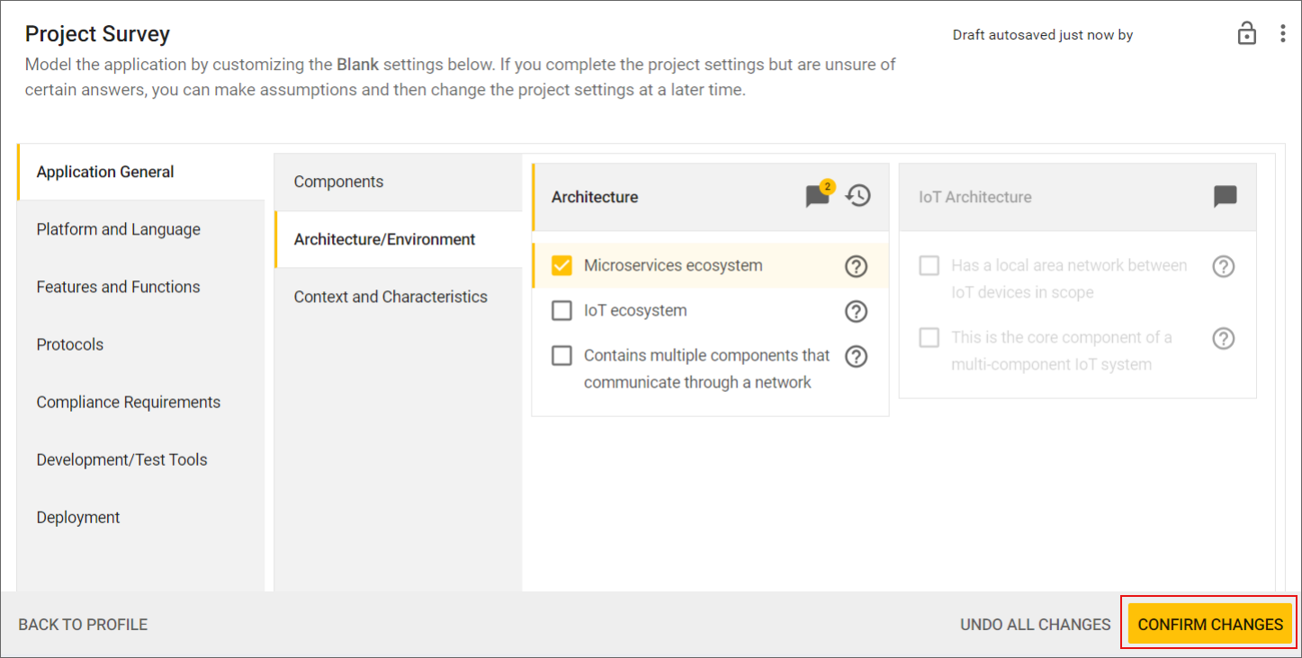 project survey confirm changes