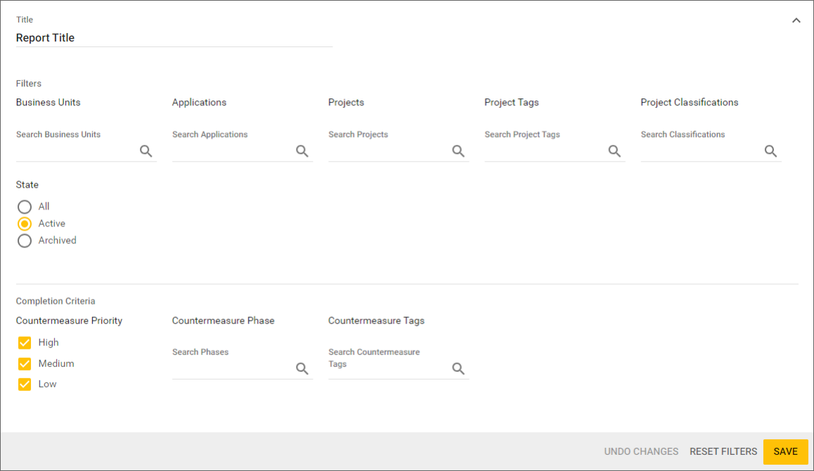 Reporting · SD Elements User Guide