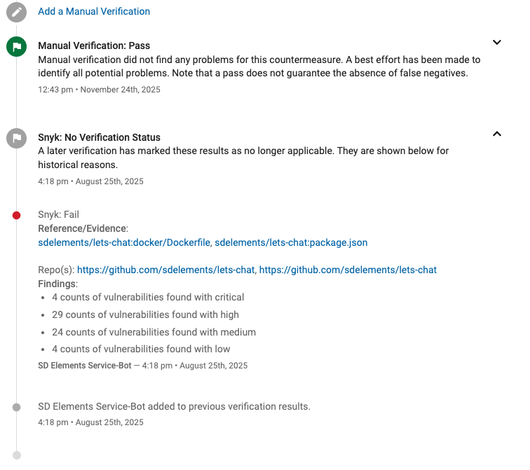 Verification TimelineView