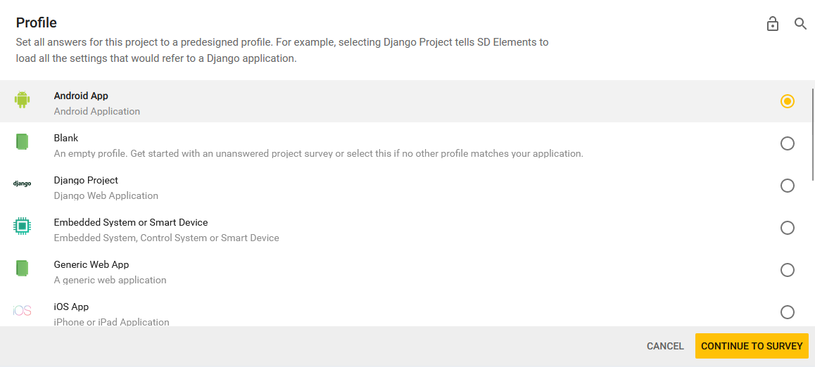 Profile default selection