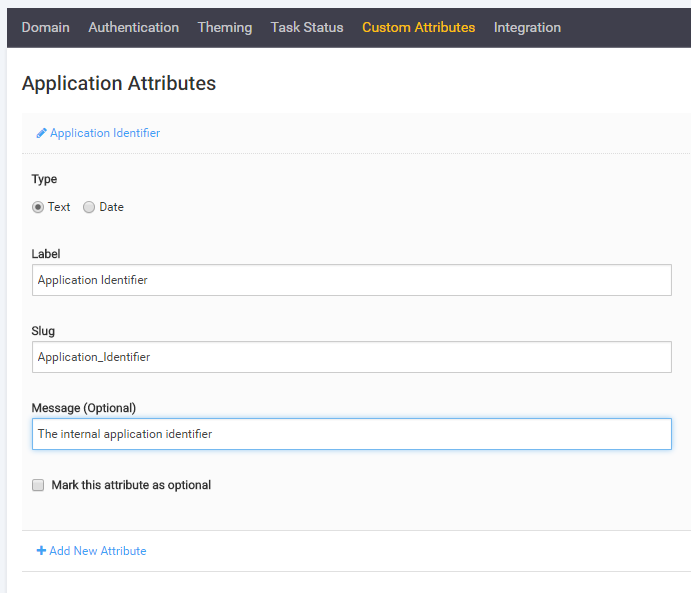 Application attributes · SD Elements User Guide