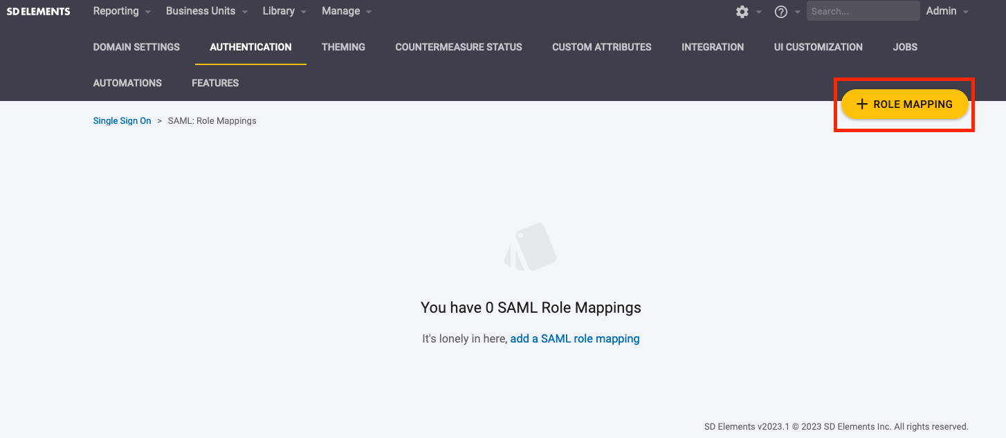 SAML group and role mapping · SD Elements User Guide
