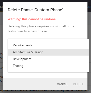Delete a phase