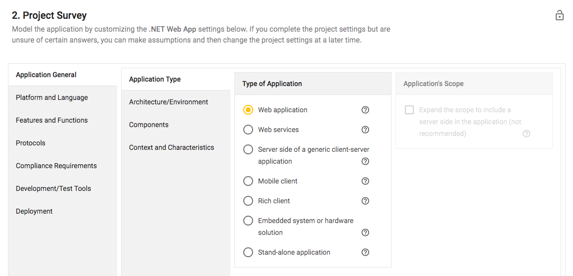 Project Survey Sd Elements User Guide - new project survey png