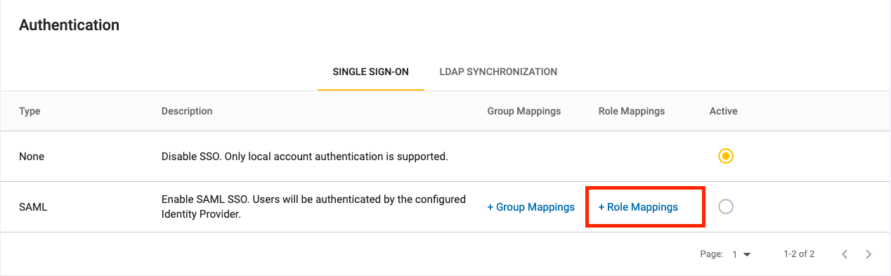authentication role mappings link