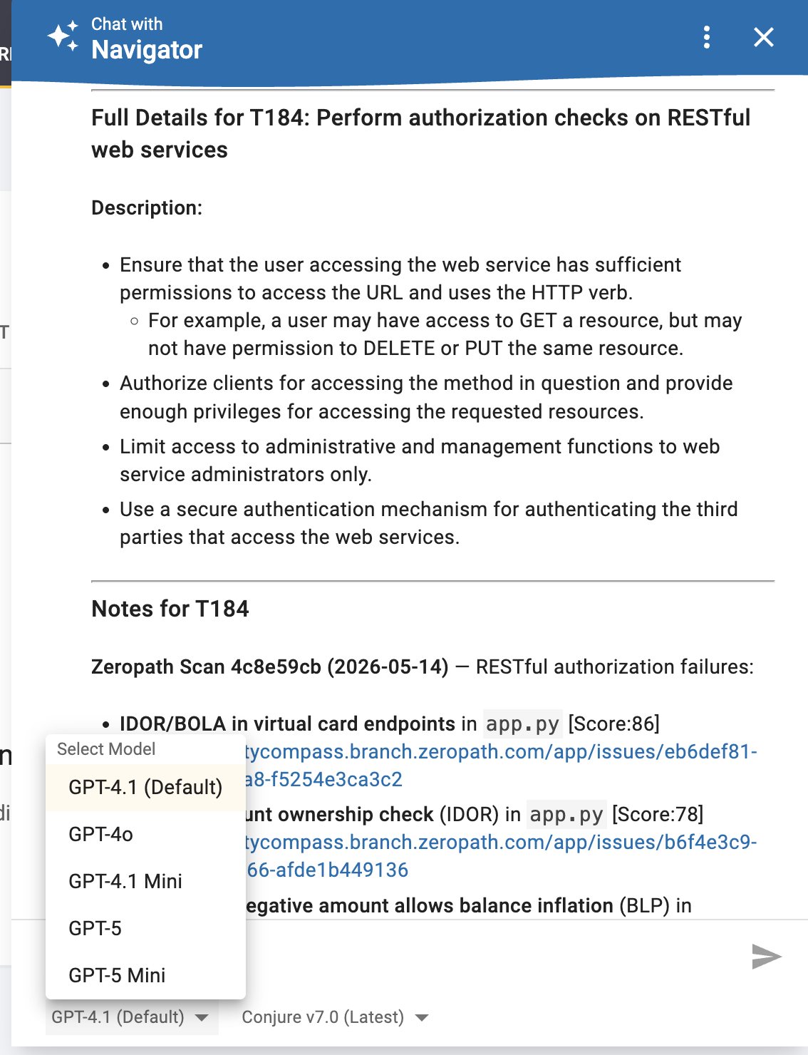 Navigator Model and Version Selectors